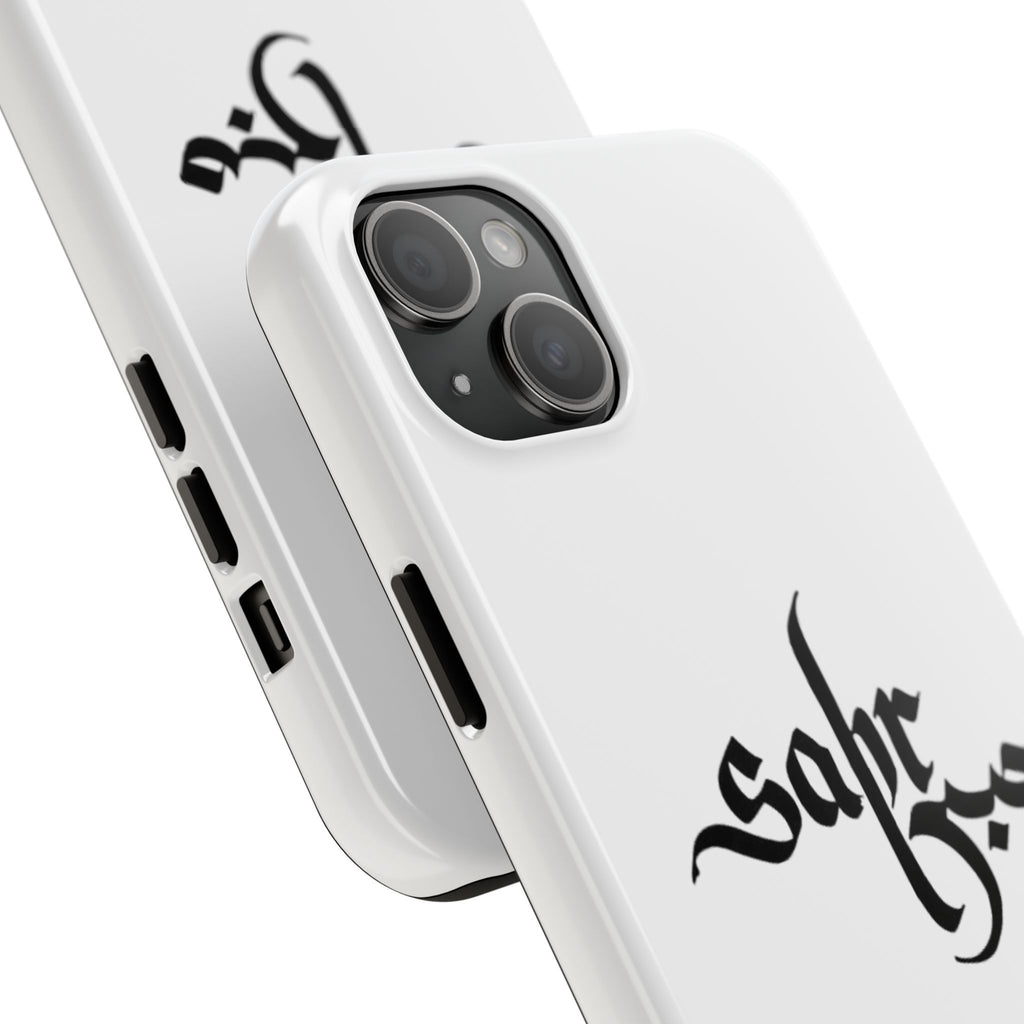 Tough Phone Case — Black Calligraphy 'Sabar' Minimalist Protective Cover