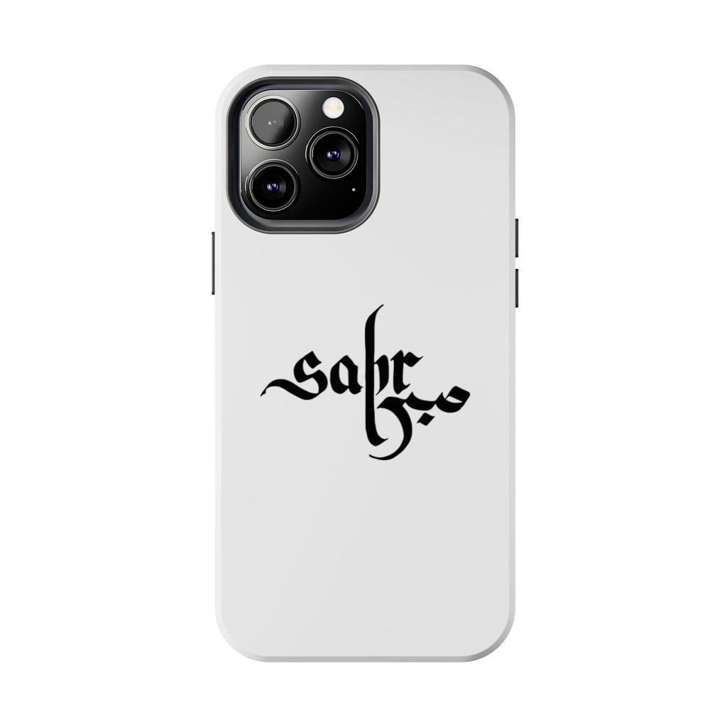 Tough Phone Case — Black Calligraphy 'Sabar' Minimalist Protective Cover