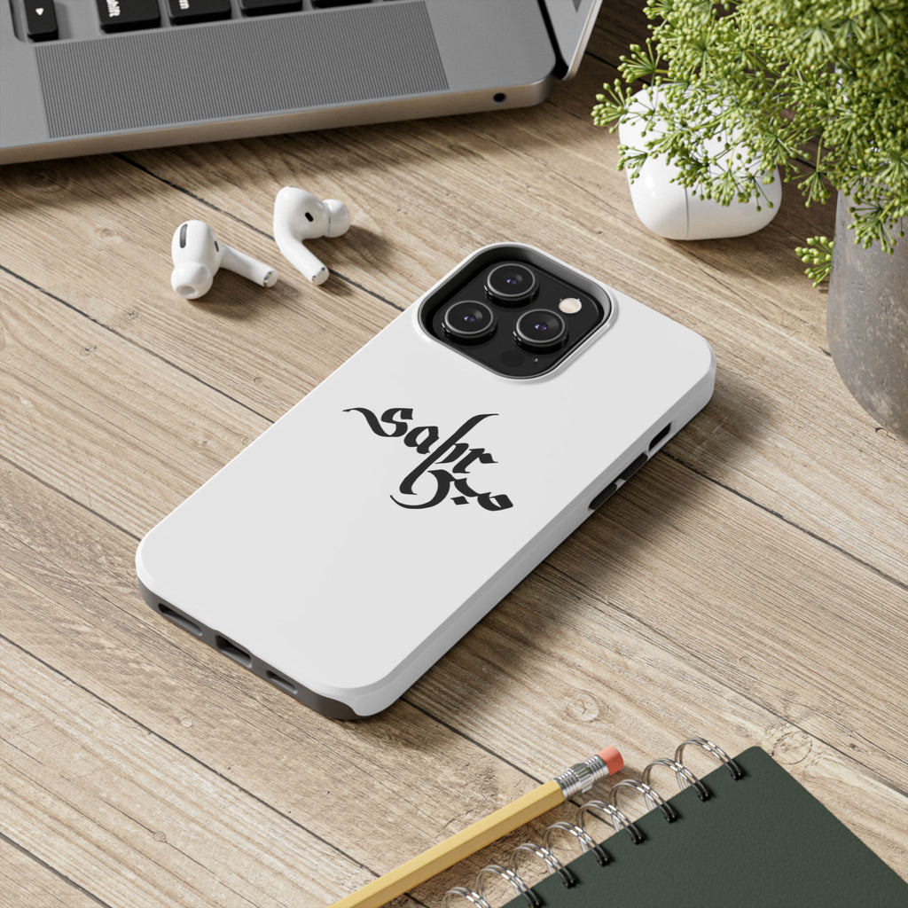 Tough Phone Case — Black Calligraphy 'Sabar' Minimalist Protective Cover