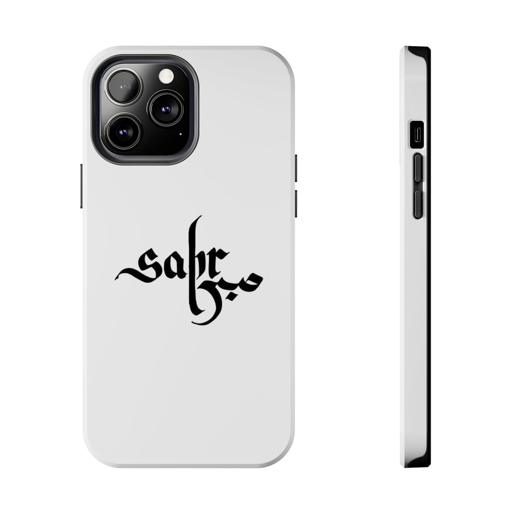 Tough Phone Case — Black Calligraphy 'Sabar' Minimalist Protective Cover