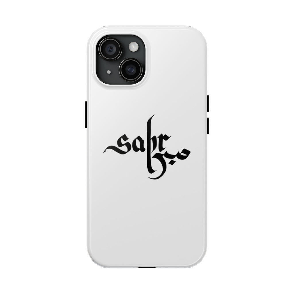 Tough Phone Case — Black Calligraphy 'Sabar' Minimalist Protective Cover