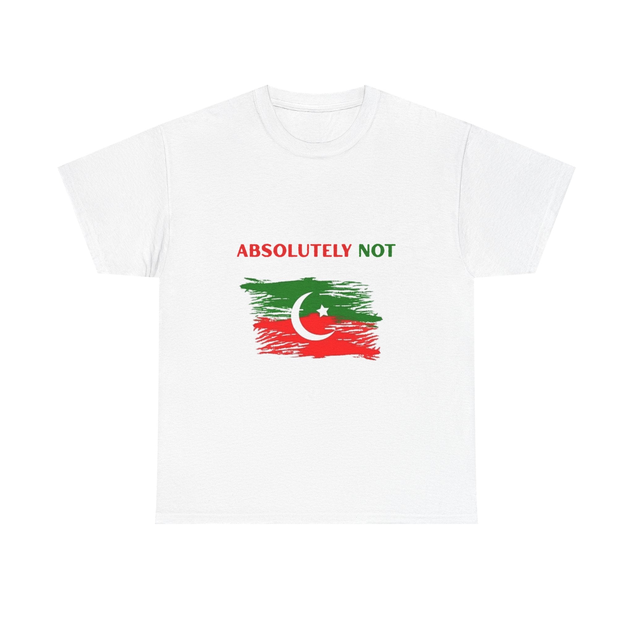 T-Shirt — "ABSOLUTELY NOT" Flag Graphic Tee (Red & Green Crescent)
