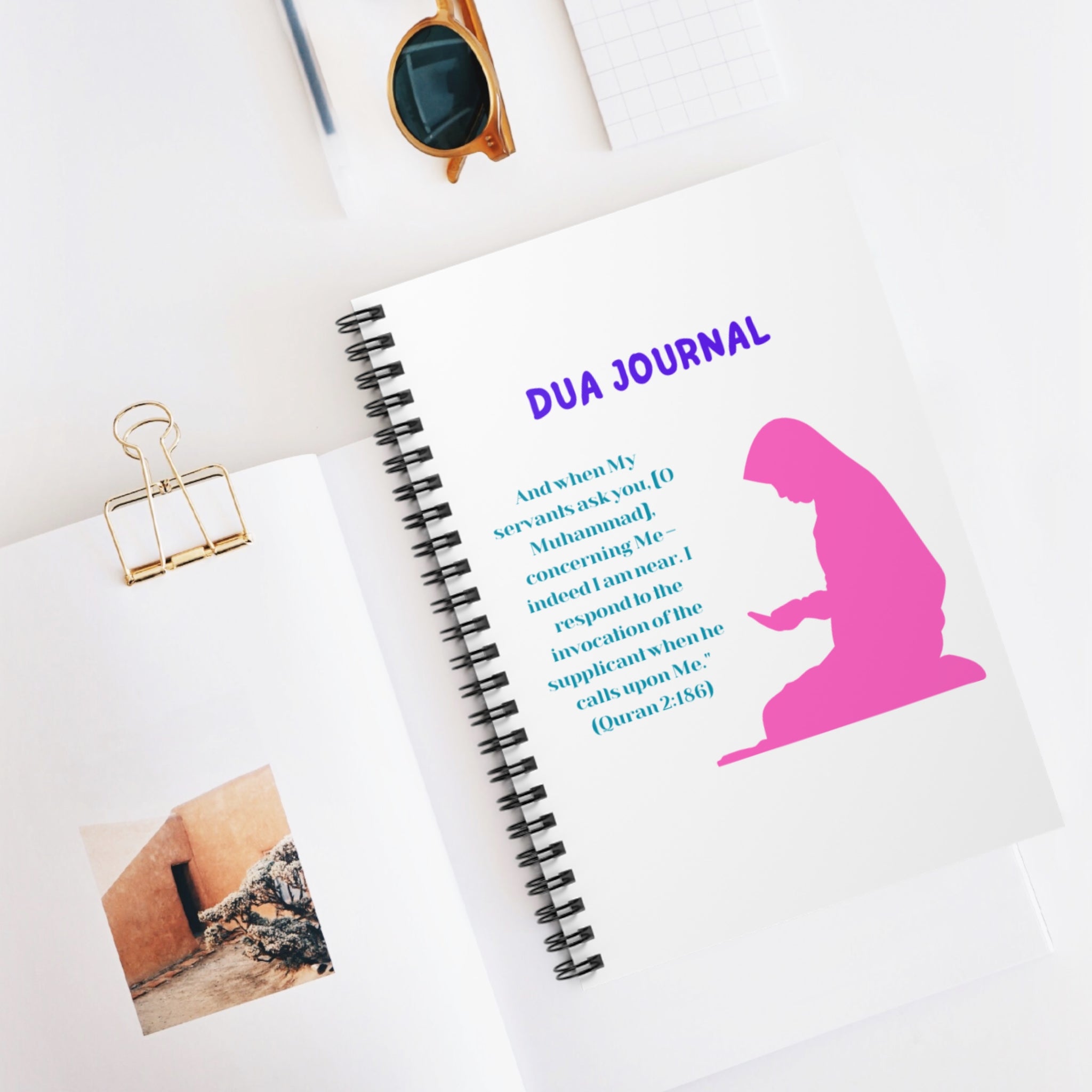 Dua Journal Spiral Notebook — Islamic Prayer Journal with Quran Verse