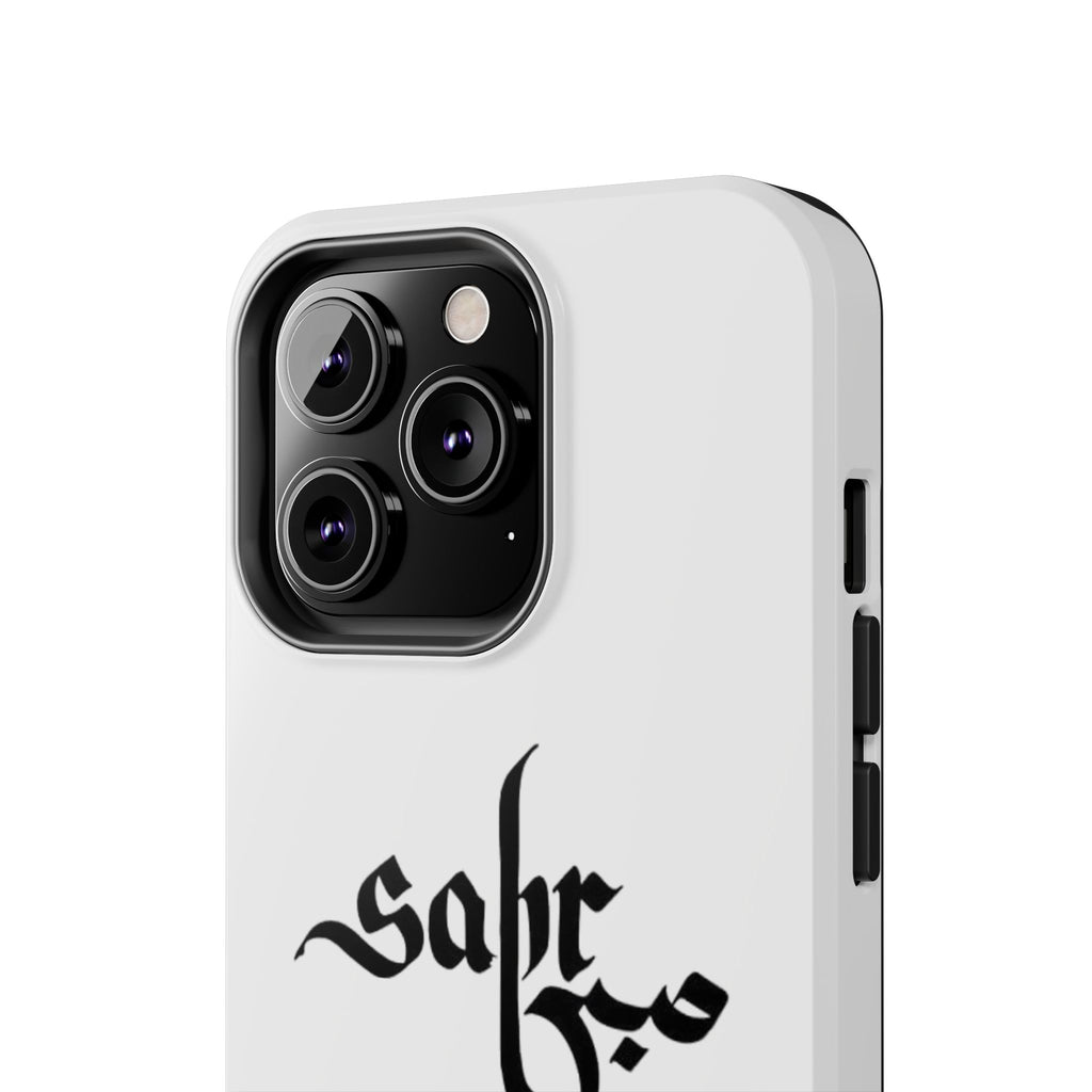 Tough Phone Case — Black Calligraphy 'Sabar' Minimalist Protective Cover
