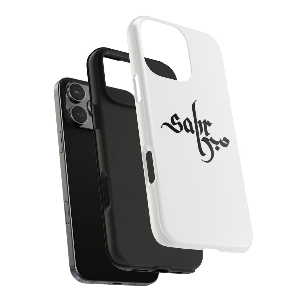 Tough Phone Case — Black Calligraphy 'Sabar' Minimalist Protective Cover