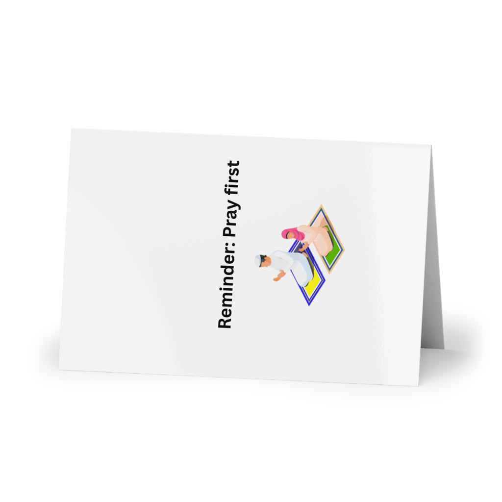 Ramadan Kareem Greeting Card — Muslim Prayer & Iftar Reminder Card (Single or 10-Pack)