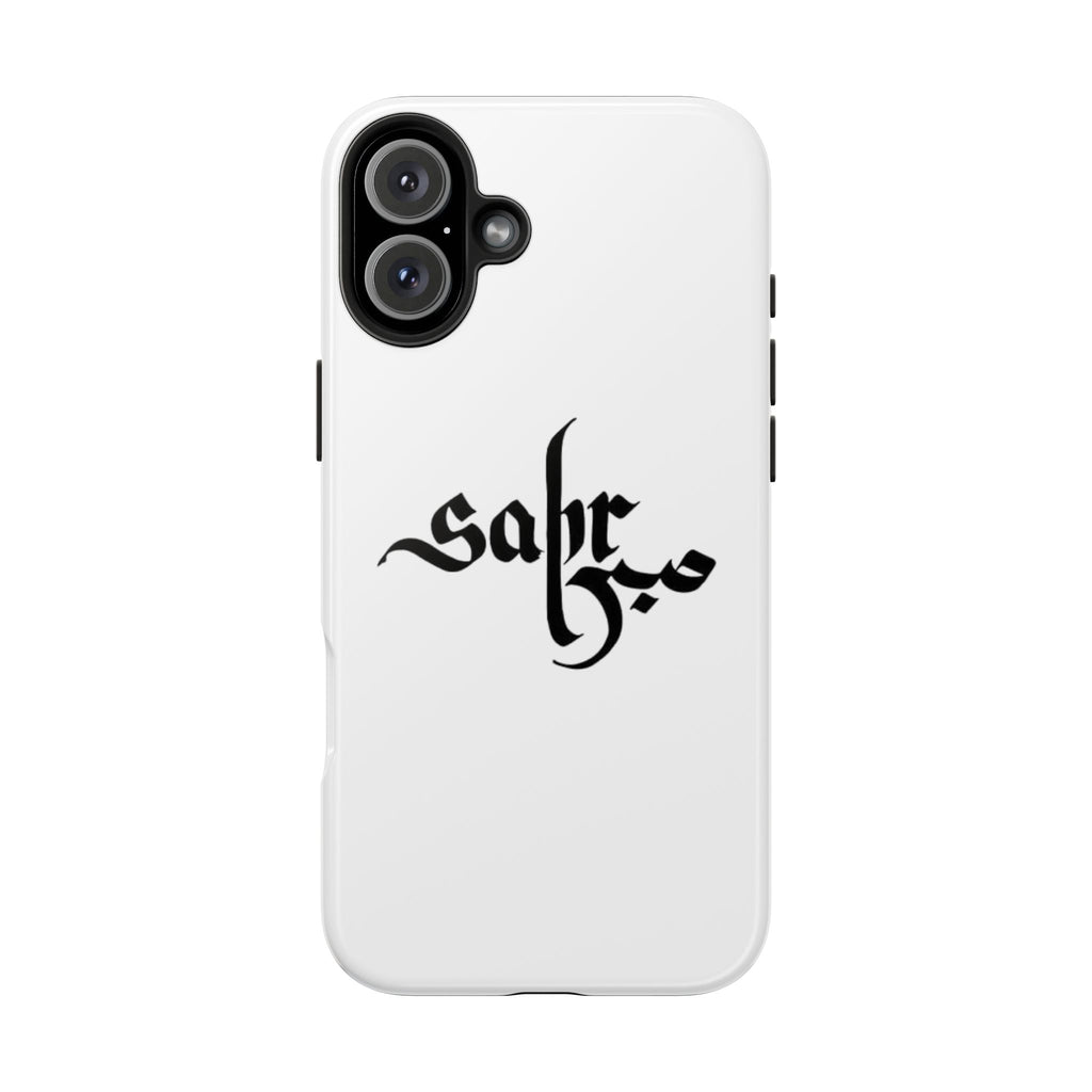 Tough Phone Case — Black Calligraphy 'Sabar' Minimalist Protective Cover