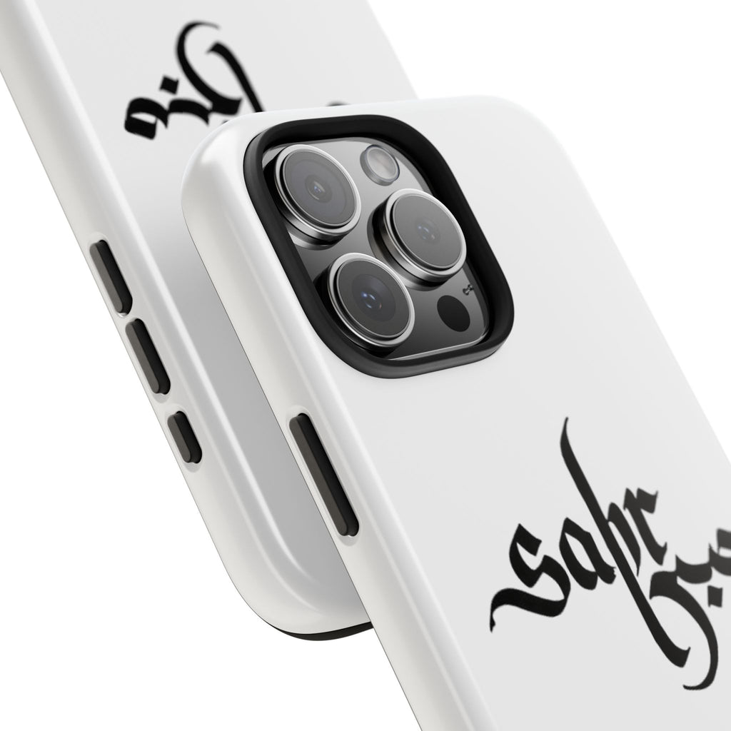 Tough Phone Case — Black Calligraphy 'Sabar' Minimalist Protective Cover