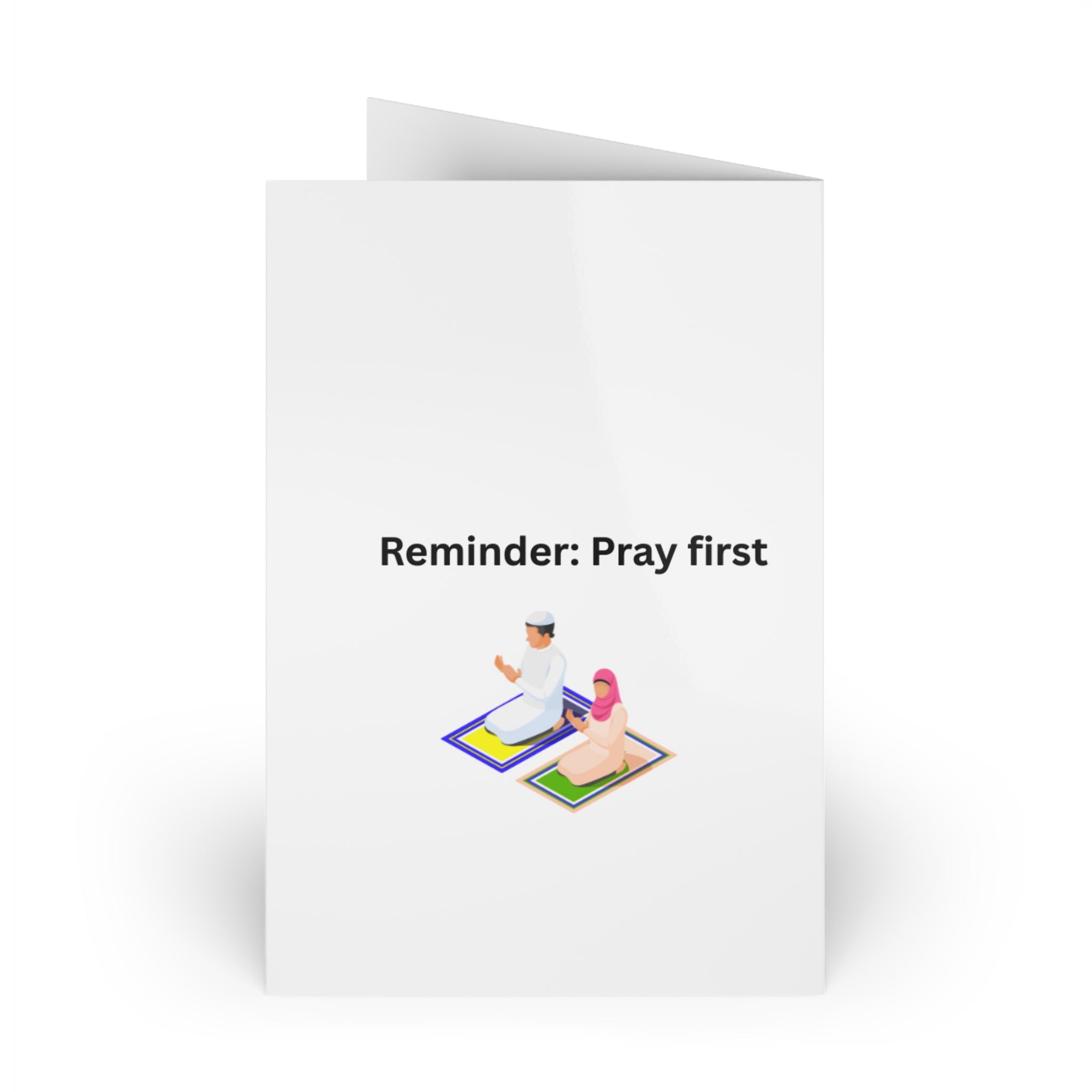 Ramadan Kareem Greeting Card — Muslim Prayer & Iftar Reminder Card (Single or 10-Pack)