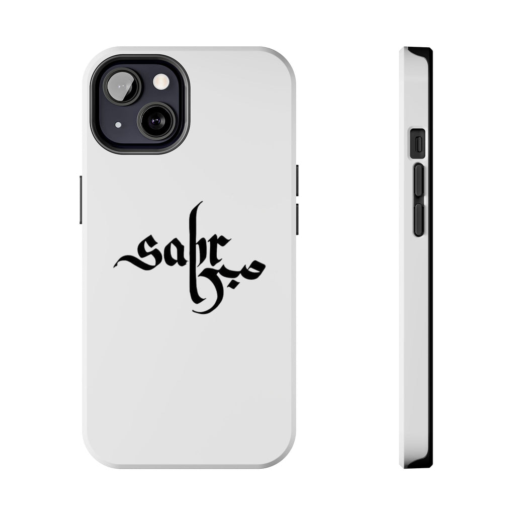 Tough Phone Case — Black Calligraphy 'Sabar' Minimalist Protective Cover