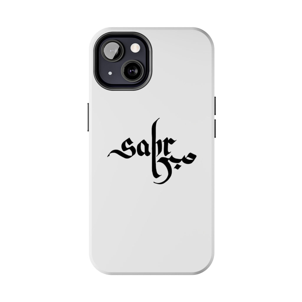 Tough Phone Case — Black Calligraphy 'Sabar' Minimalist Protective Cover