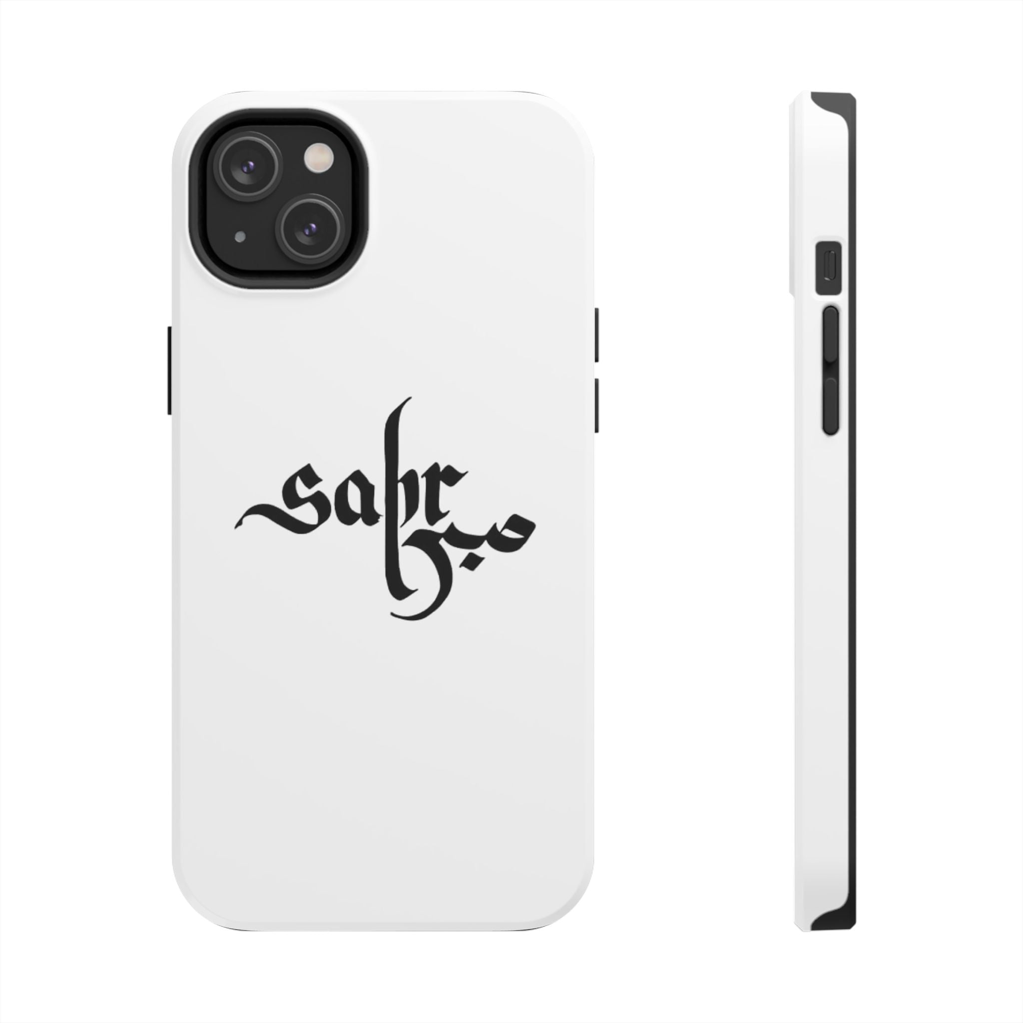 Tough Phone Case — Black Calligraphy 'Sabar' Minimalist Protective Cover