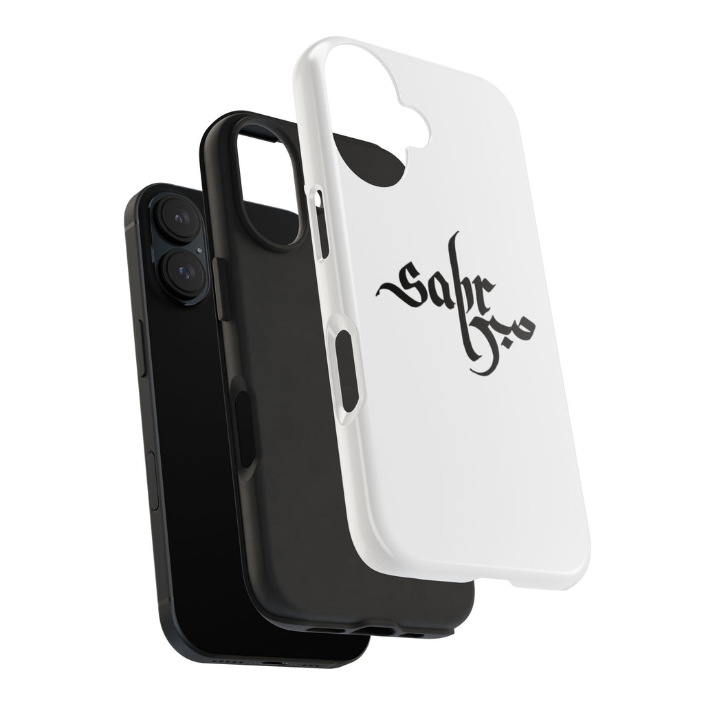 Tough Phone Case — Black Calligraphy 'Sabar' Minimalist Protective Cover