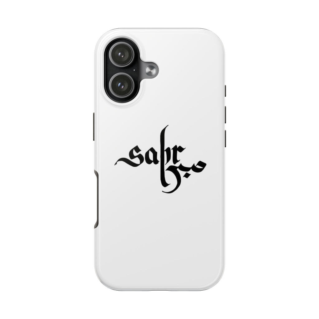 Tough Phone Case — Black Calligraphy 'Sabar' Minimalist Protective Cover