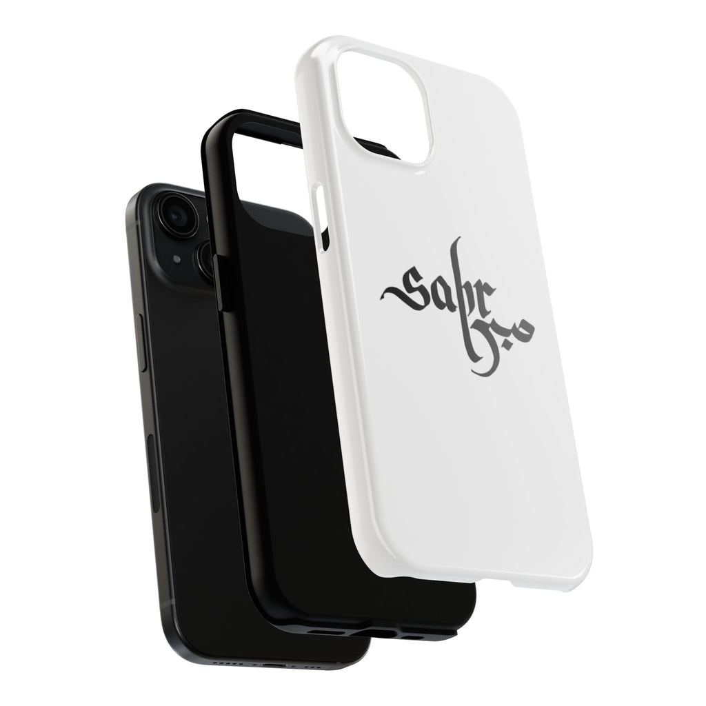 Tough Phone Case — Black Calligraphy 'Sabar' Minimalist Protective Cover